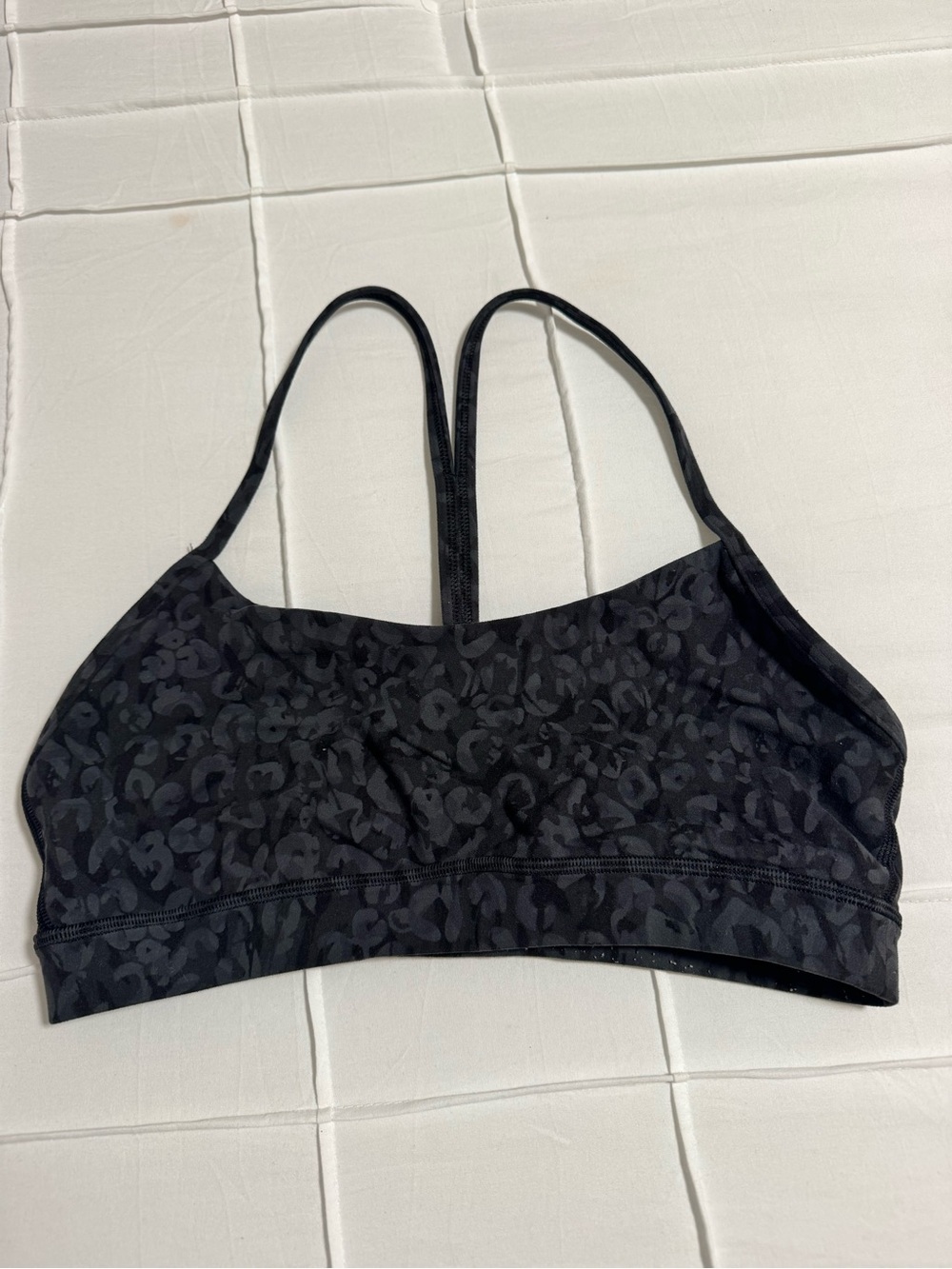 lululemon athletica Black Leopard-Print Strappy Sports Bra